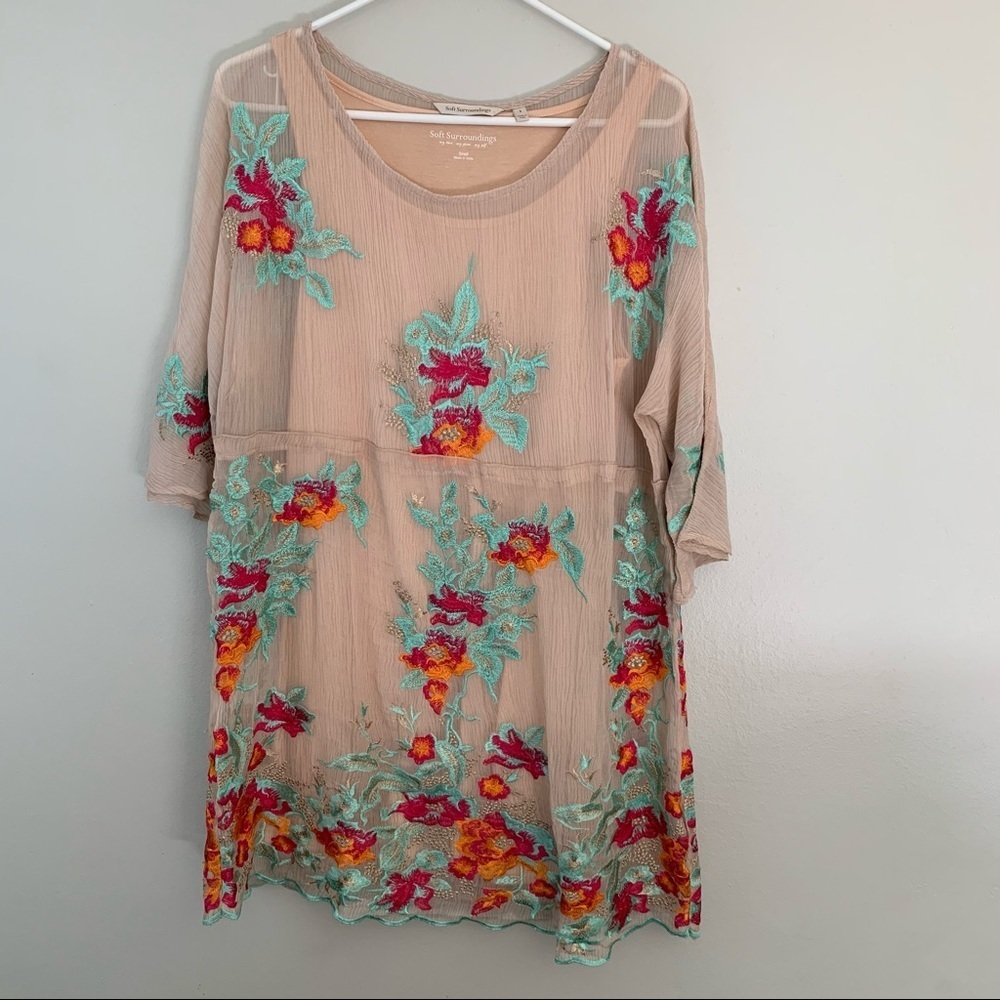 Soft Surroundings Embroidered Dress